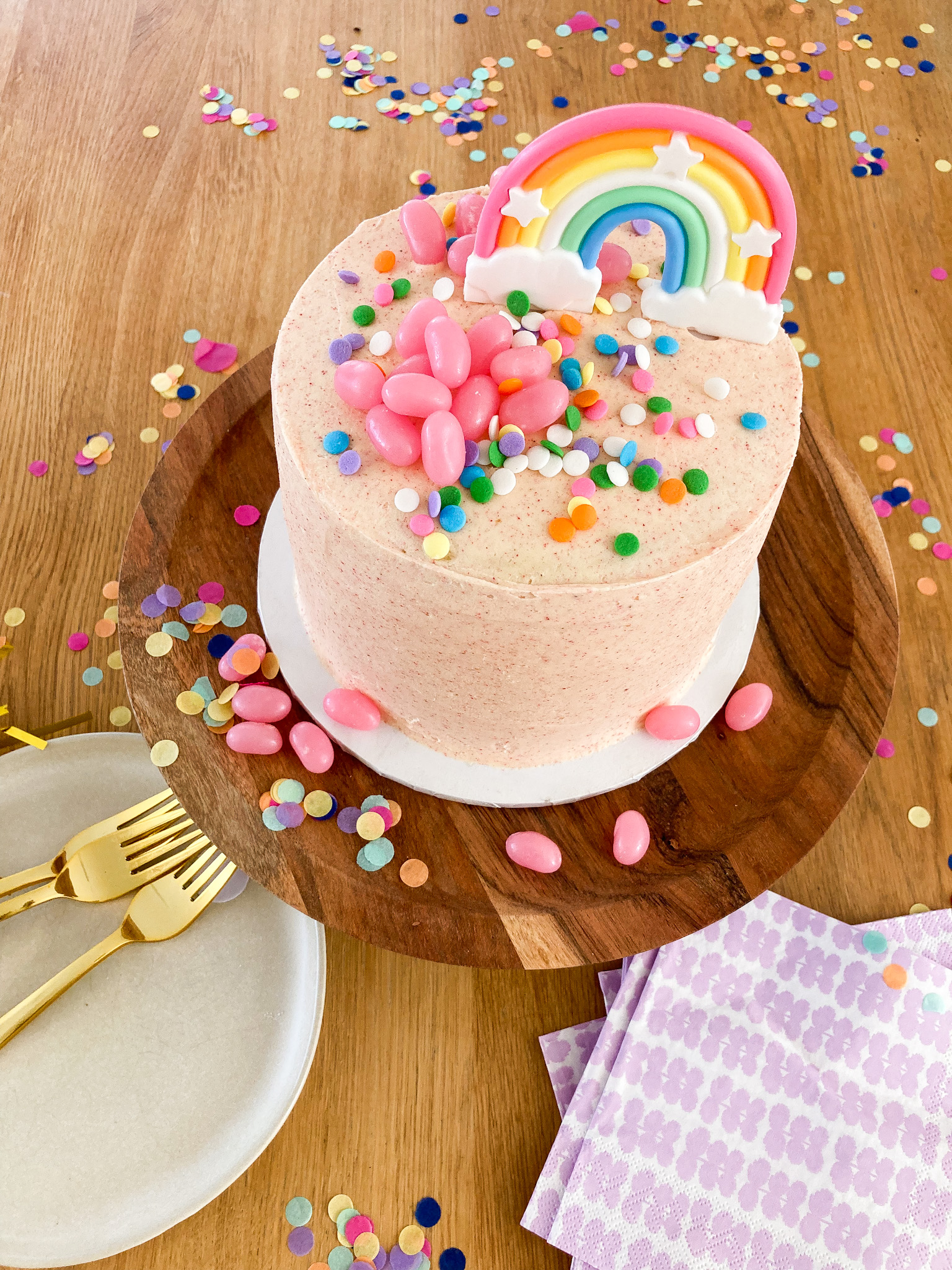 Raspberry Rainbow Cake Kit | crumbs & confetti